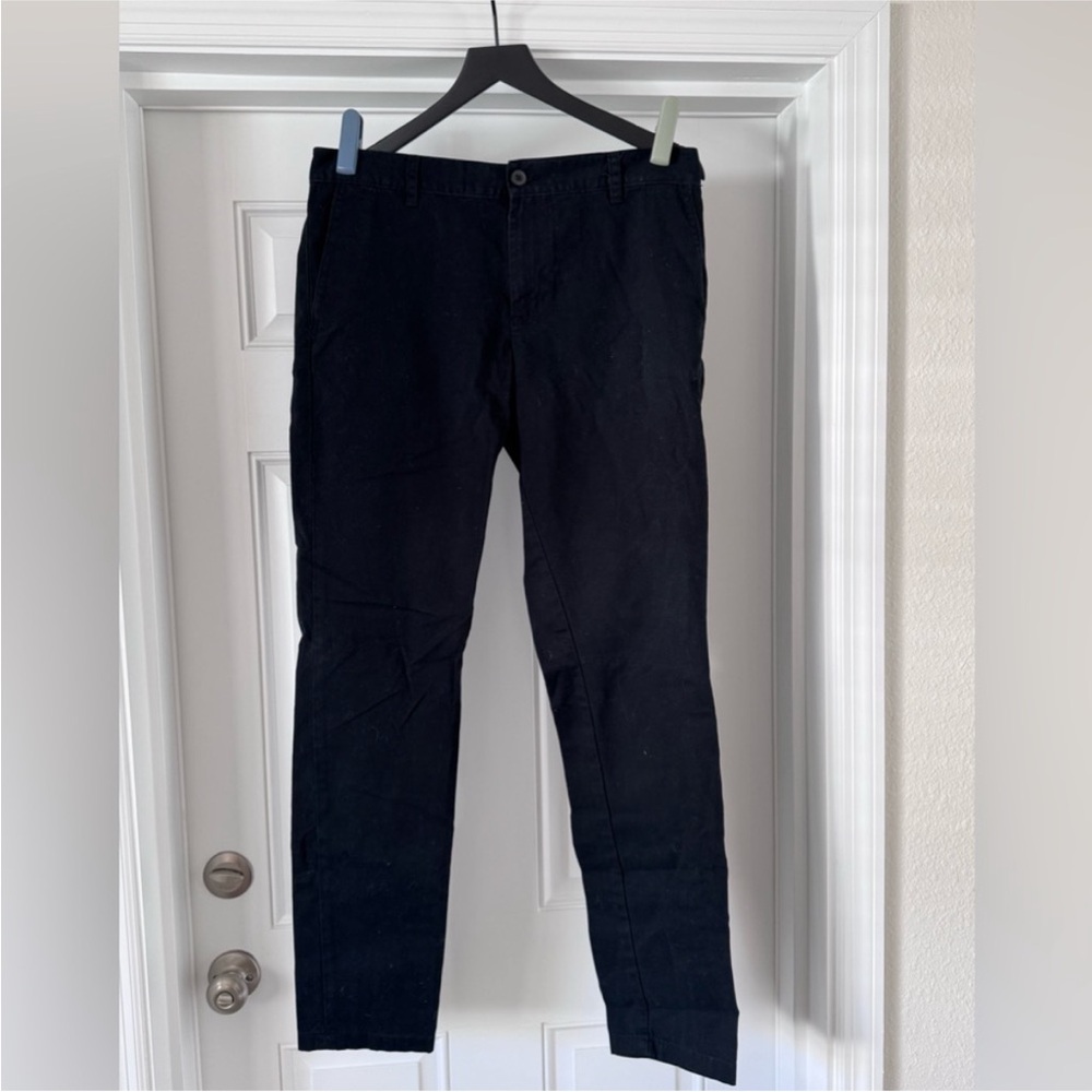 WEEKDAY Wood Men’s Black Organic Cotton Chinos Trousers 34W Staple Pants ASOS